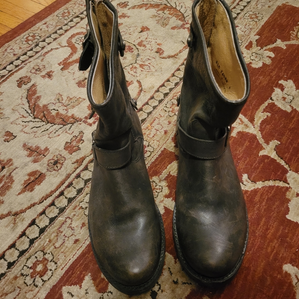 Frye brown moto boots